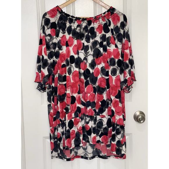 Women’s Lane Bryant Tunic Blouse Cover-Up Dropped Waist Tie Neck Plus Size 22/24 - Picture 3 of 4